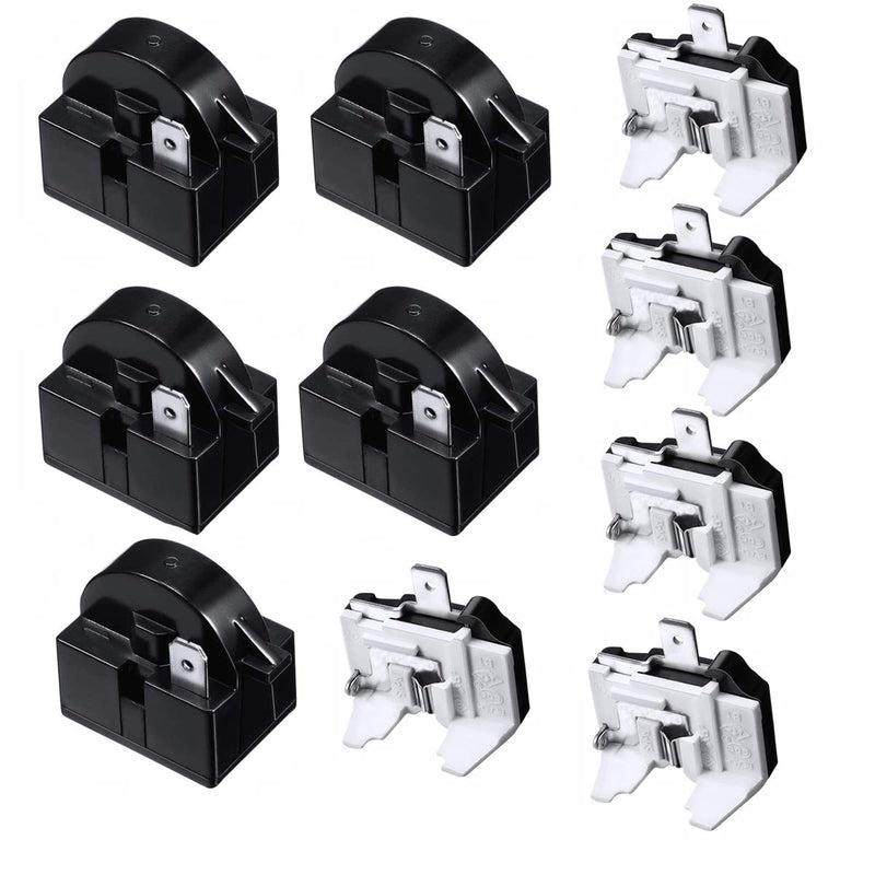 [Australia - AusPower] - Refrigerator Compressor Relay and Overload Kit 5 Sets,Refrigerator Starters QP2-4R7 4.7 Ohm 1 Pin Refrigerator PTC Starter Relays and 6750C-0005P Freezer Overload Protectors 