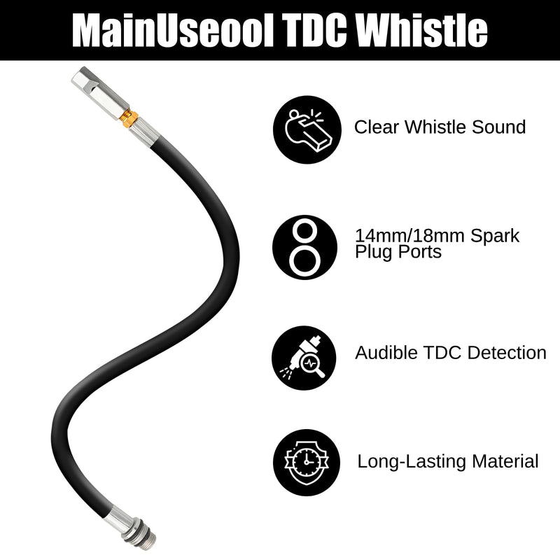[Australia - AusPower] - Top Dead Center Tool 8016MRG TDC Whistle – Universal Top Dead Center Indicator with 14mm/18mm Spark Plug Ports – Top Dead Center Whistle for Distributor Installation, Timing & Valve Adjustment 