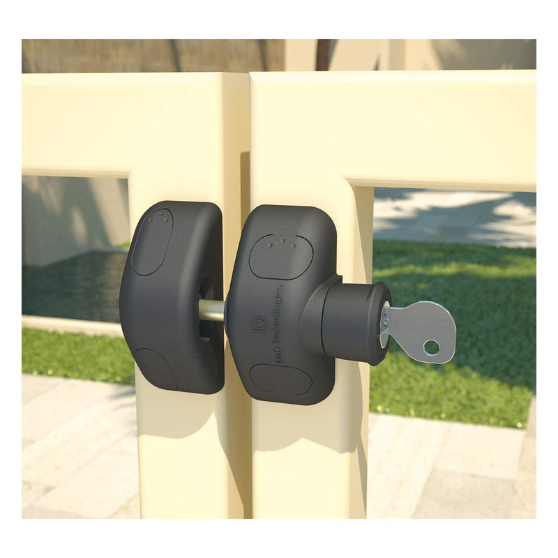 D&D Technologies MLSPS2L MagnaLatch Side Pull, Safety Gate Latch, Key Lockable Magnetic Latch – Gate Hardware for Square Gate Frame and Post, Metal, Wood, Vinyl Fences, Black