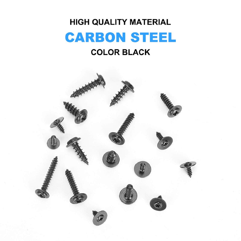 [Australia - AusPower] - 540pcs M2.3 M2.6 M3 Phillips Truss Head Tapping Screw Wafer Head with Washer, Self Tapping Screw Assortment Kit, Black Carbon Steel. 