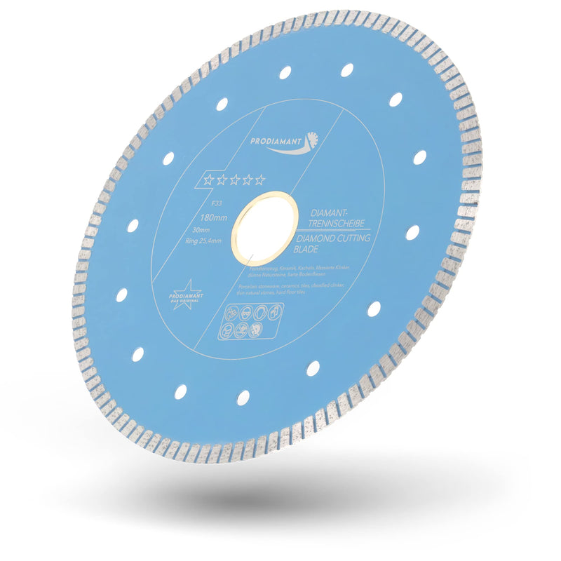 [Australia - AusPower] - PRODIAMANT F33 Professional Diamond Cutting Disc Diameter 180 mm for Natural Stones Granite and Tiles Bore 30 mm with Spacer Ring 25.4 mm Extra Thin Natural Stone Diamond Disc 180mm / 30+25,4mm 