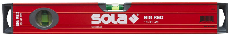[Australia - AusPower] - SOLA LSB16 Big Red Aluminum Box Beam Level with 2 60% Magnified Vials, 16-Inch Non-Magnetic 