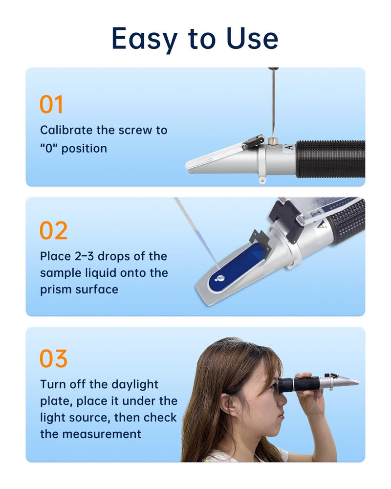 [Australia - AusPower] - LOHAND Brix Refractometer with Automatic Temperature Compensation(ATC), Precision Measuring Sugar Content for Wine/Fruit/Drink, Sugar Refractometer, Range:0-32% 0-32%Brix 