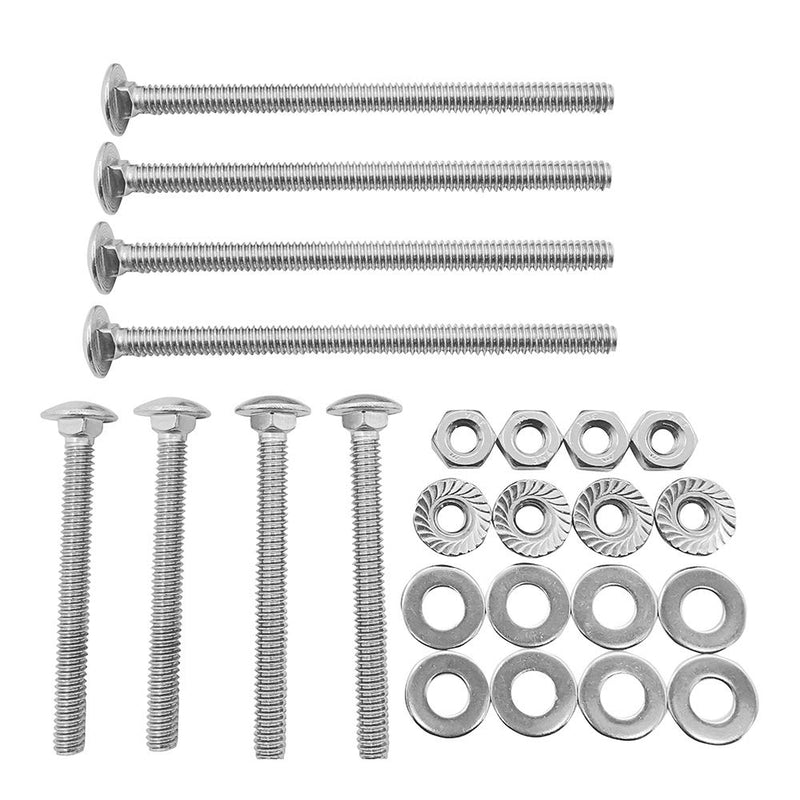 8Sets Universal Headboard or Footboard Hardware Nuts and Bolts 4 inches and 2 1/2" Long,for Furniture, Cots, Beds, Crib and Chairs Round Head Square Neck Bolt,Carriage Bolt