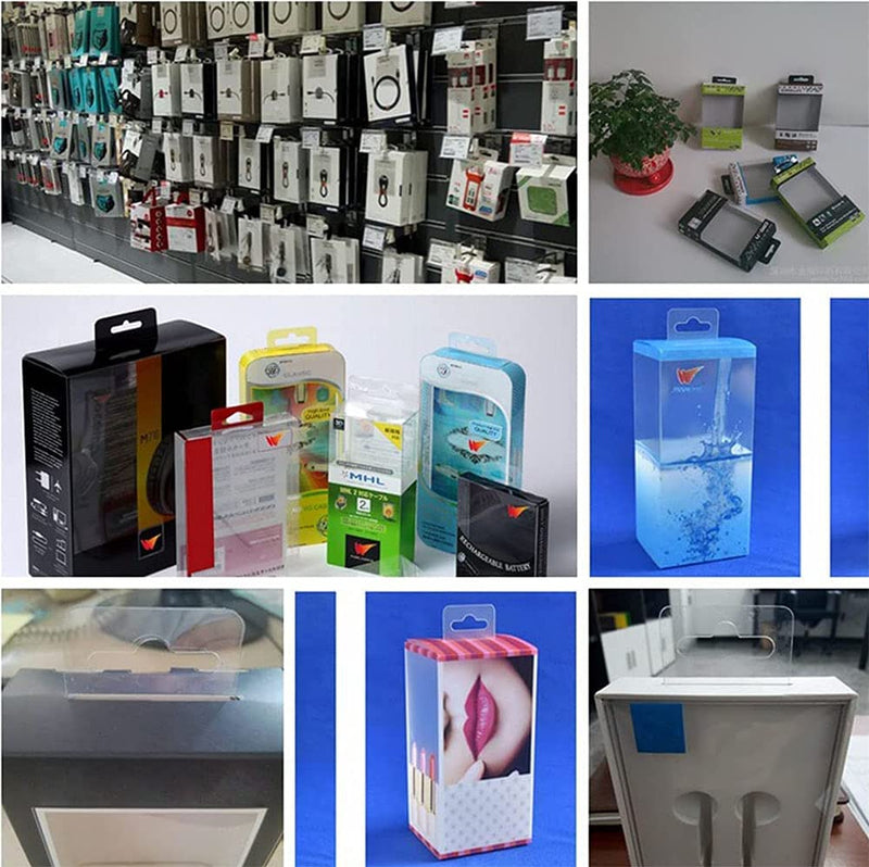[Australia - AusPower] - Clear Self Adhesive Hang Tabs Hooks Plastic Display Hand Tabs Slot Hole Folding Tab for Store Retail Display(200 Pieces) 17.7*13.7inch 