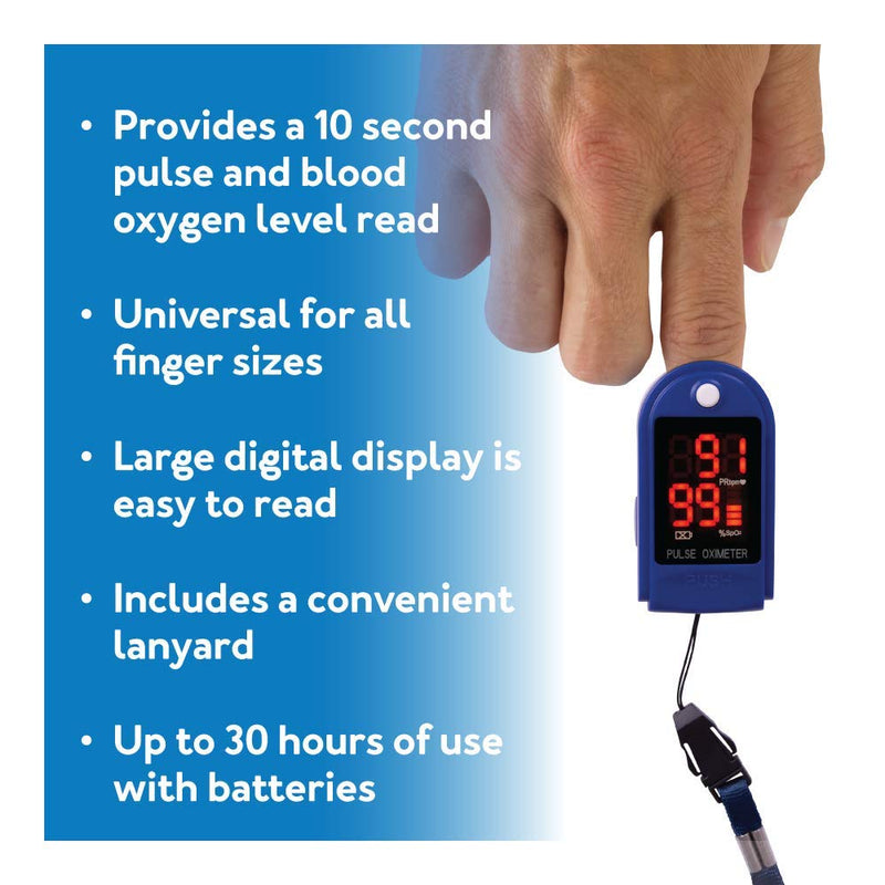 [Australia - AusPower] - Roscoe Medical Finger Pulse Oximeter Oxygen Saturation Monitor - Pulse Ox Fingertip o2 Monitor for Pediatric and Adult - Sports and Aviation Use Only 