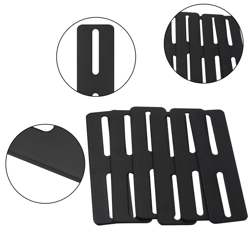 6 Pcs Flat Mending Plates, Flat Straight Brace Brackets Plates Support with Slots, Heavy Duty Flat Repair Plates Brace Strap Fixing Bracket Connector for Furniture Shelf (5.11lnch Black - 6pcs) 5.11lnch black - 6pcs