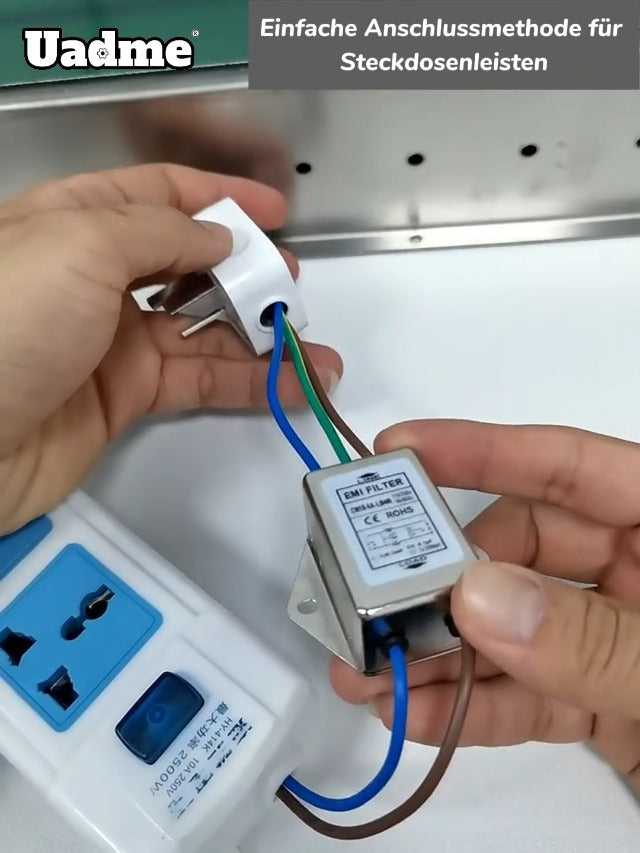 EMI Filter, CW1B-10A-L(040) Single-Phase Filter, EMI Mains Filter, 125/250V Electromagnetic Interference Filter, for Suppressing Continuous and Intermittent Pulse Interference
