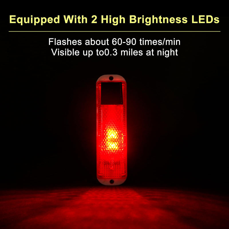 [Australia - AusPower] - Aolyty Solar Warning Lights, Bright Solar Strobe Lamp Strong Magnetic Base, Waterproof LED Beacon Safety Light Outdoor 4 Pack for Vehicle, Construction Site, Barricade, Driveway, Dock (Red) Red 