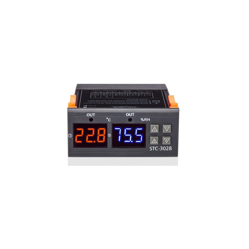 [Australia - AusPower] - VIGELA STC-3028 AC110~230V All-Purpose Temperature and Humidity Controller with Dual Displays and Dual Relay Outputs(Shipping with 2 Sensors) 
