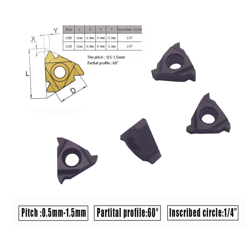 [Australia - AusPower] - 24pcs Rotary Thread Tool Female Thread Tool Holder SNL0010K11 SNR0010K11 Thread Inserts 11ER AG60 11IR AG60 Thread Cutting Inserts for Drill Rod Holder 