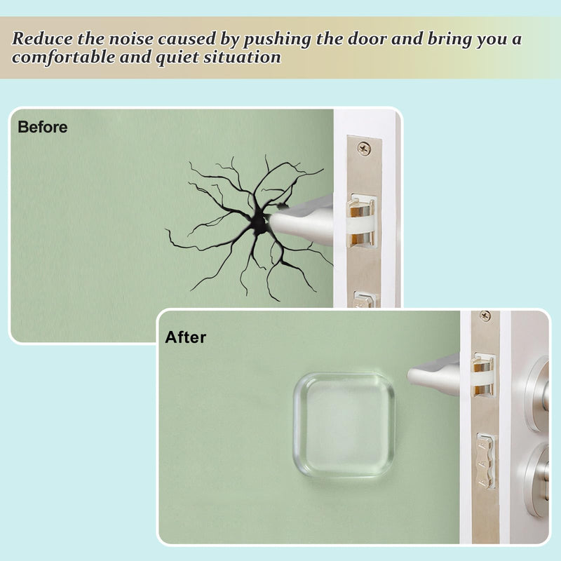 [Australia - AusPower] - Door Stopper Wall Protector, Wall Shield Bumper Guard from Door Knobs,Sturdy Self Adhesive,Soft and Transparent,Washable Reusable Shock Absorbent Gel for Home Office (6, Transparent) 