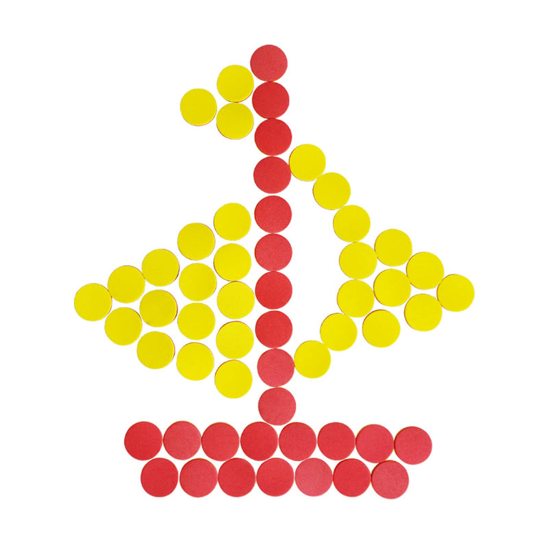 DNB 2-Color Foam Counters - 1 Inch Red-Yellow Double-Sided Math Counters, Early Learning Counting Chips, 600 Pieces 600PCS