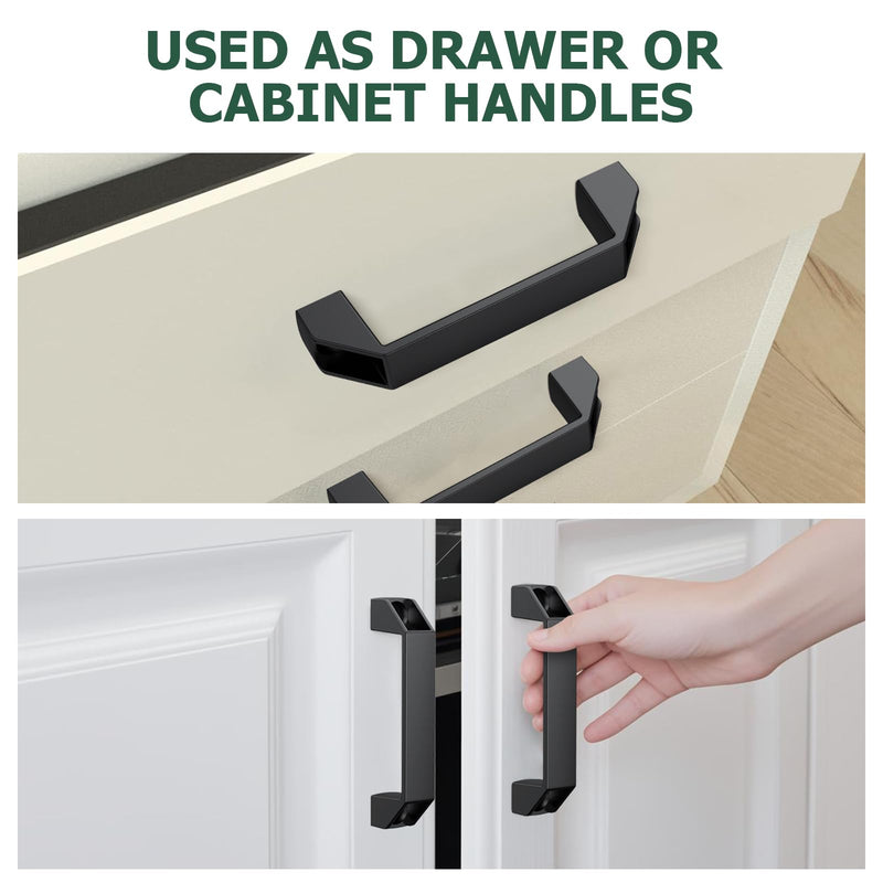 [Australia - AusPower] - JiGiU 4-Pack Aluminum Handle Aluminium Alloy Rectangular Industrial Pull Handle 120mm Hole Distance for 30 Series European Standard Aluminum Extrusion Profile -Black (4, Black, 30 Series) 