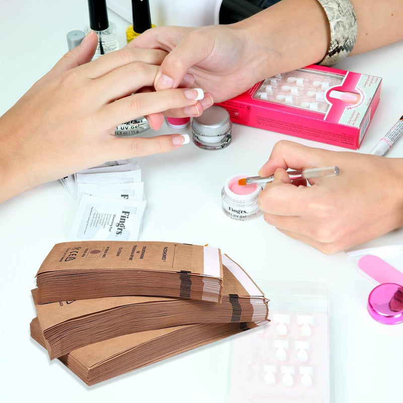 WeddHuis Sterilisation Bags Pack of 100 Self-Sealing Bags for Cosmetics and Nail Tools (100 x 200 mm) 100x200 mm - 100pcs