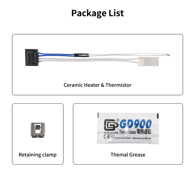 [Australia - AusPower] - Ceramic Heater Thermistor 24V 48W Upgrade Kit 300? High Temperature Sensor with 1pc Fixing Clip Compatible with Bambu Lab P1P / P1S For P1P/P1S 
