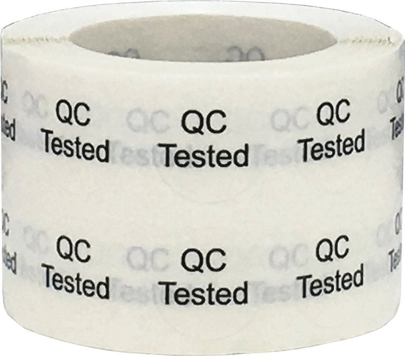 Quality Control QC Tested Stickers 1/2 Inch Round Circle Dots 1000 Adhesive Labels