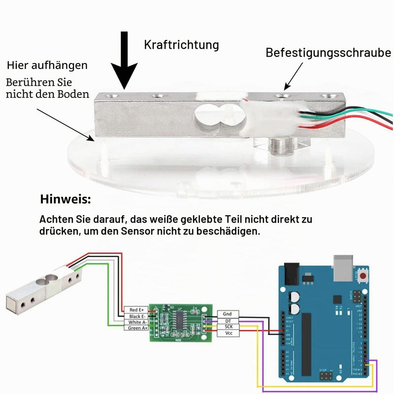 2 x 1 kg 5 kg 10 kg 20 kg Digital Load Cell Weight Sensor High Precision Miniature Load Cells for Arduino DIY Electronic Portable Kitchen Scale Sensors (5 kg + HX711), 2) (5kg + HX711)