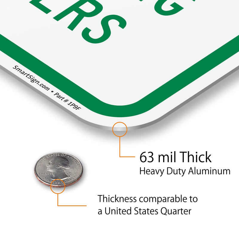 SmartSign 18 x 12 inch “Reserved For Expecting Mothers” Metal Sign with Stork Symbol, 63 mil Aluminum, 3M Laminated Engineer Grade Reflective Material, Green and White, Made in USA 12" x 18" 3M EG Reflective Aluminum