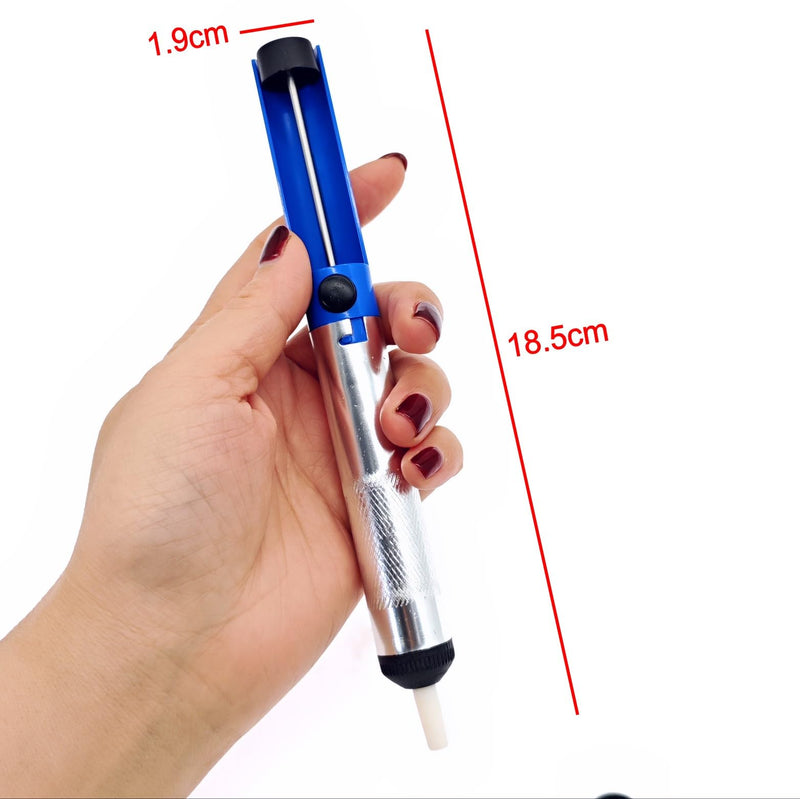 JZK Solder Suction Desoldering Pump, Removable Nozzle with Two Replacement Nozzle Tips, Small Desoldering Suction Pump, Solder Removal Tool, Soldering Accessories