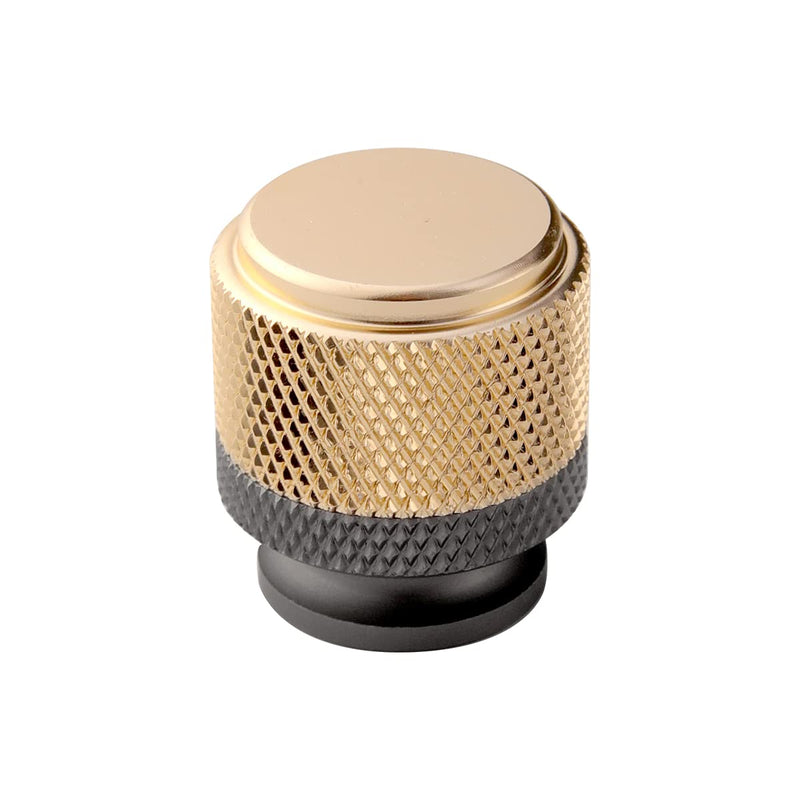 Drawer Knob 6 Pack 1" Cabinet Knob Aluminum Knob for Drawer Pulls Gold and Grey Oxidation Finish with Diamond Pattern 1 Inch Gold and Grey Knob