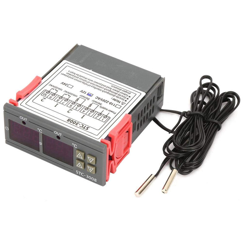 [Australia - AusPower] - Temperature Thermostat Controller, -3008 Digital Display Probe Sensor for Farm Various Refrigerator Greenhouse Aquarium(12V) 