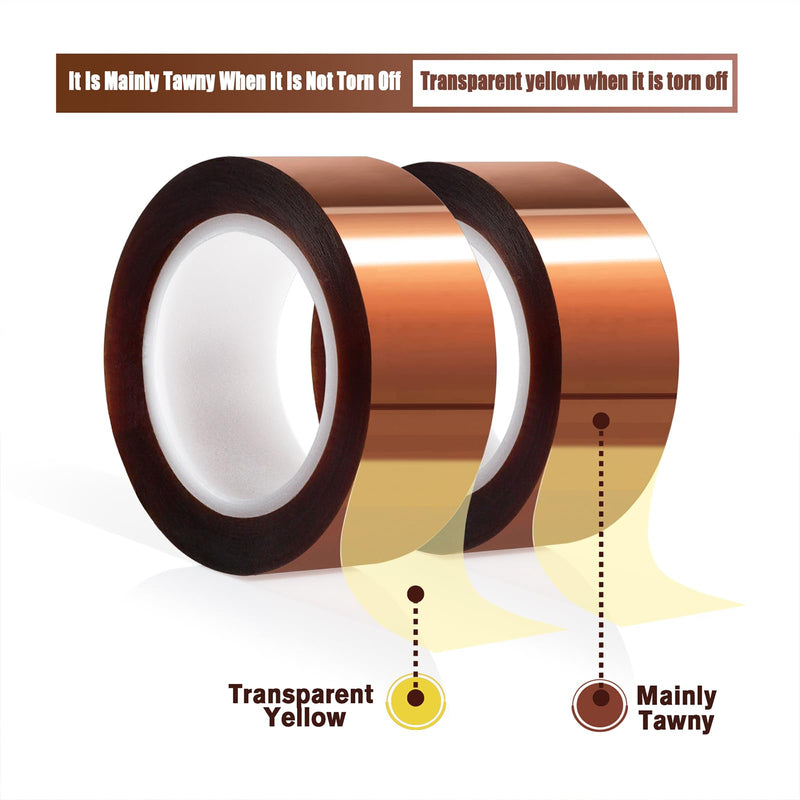 [Australia - AusPower] - 2 Rolls 20mm x16m(52FT) Heat Tape High Temperature Heat Resistant Tape Heat Transfer Tape for Heat Sublimation Press Vinyl,No Residue 