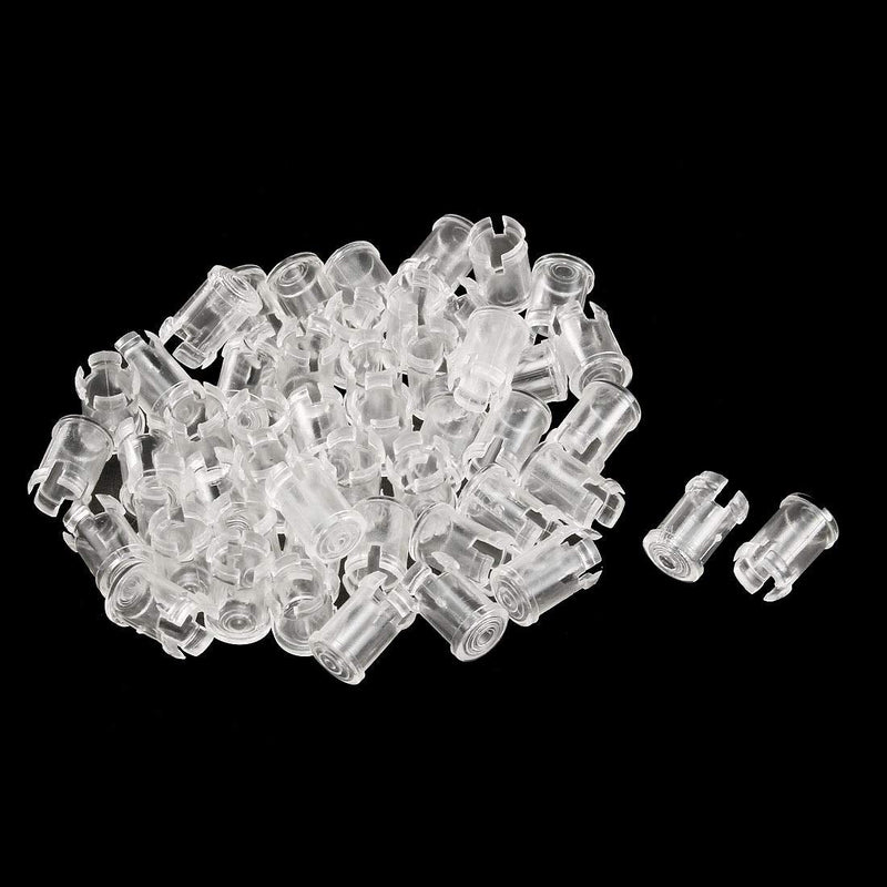 [Australia - AusPower] - uxcell 50Pcs Lamp Socket Light-emitting Diode Holder Clip Bezel Mount 5mm LED Holders Panel Display Plastic Clear 