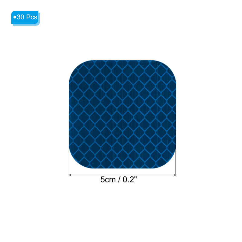 PATIKIL Reflective Stickers, 30 Pcs Safety High Visibility Reflective Sticker Waterproof Driveway Reflectors for Bicycle, Motorcycle, Blue (Square)