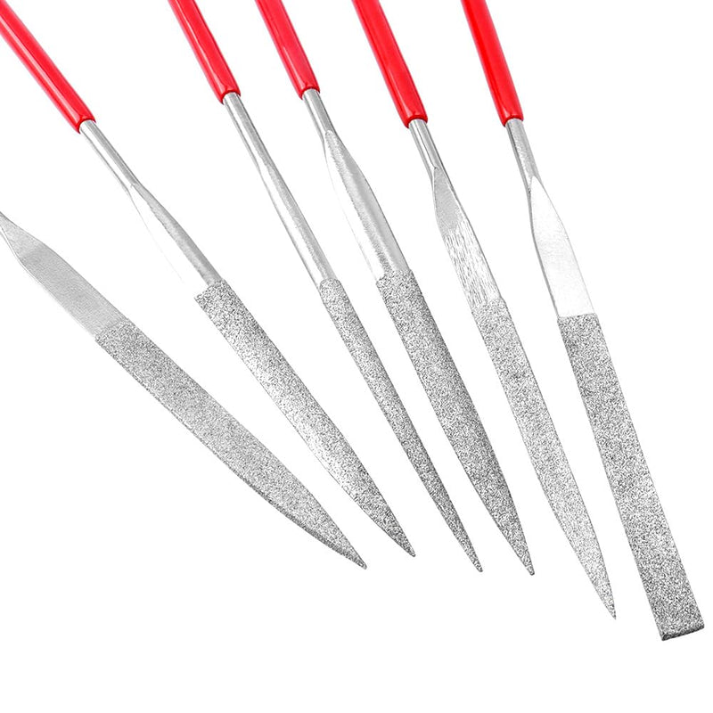 [Australia - AusPower] - Treki Mini Diamond Needle Files Set 2 x 100 mm Small Key File in 10 Models, Fine File Set of 3D Printer Accessories, Mini File Set for Filing Wood, Jewellery, Metal, Plastic, Model Making, Pack of 10 