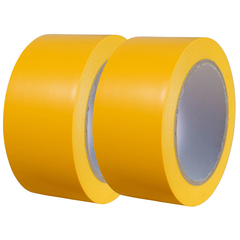 Vinyl Floor Tape, Floor Marking Tape No Residue Multipurpose for Gyms, Classroom, Office, Home, DIY, Craft, Dance Studio Yellow 2" X 36 Yds X2ROLL