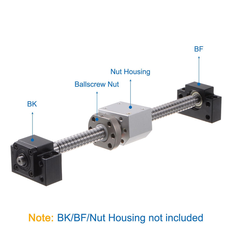 [Australia - AusPower] - uxcell BallScrew SFU1204 (Dia 12mm, Lead 4mm, Length 350mm) with Ball Screw Nut Anti Backlash Ball Screw Kit Standard End Machining for BK/BF12 CNC Machine Parts 