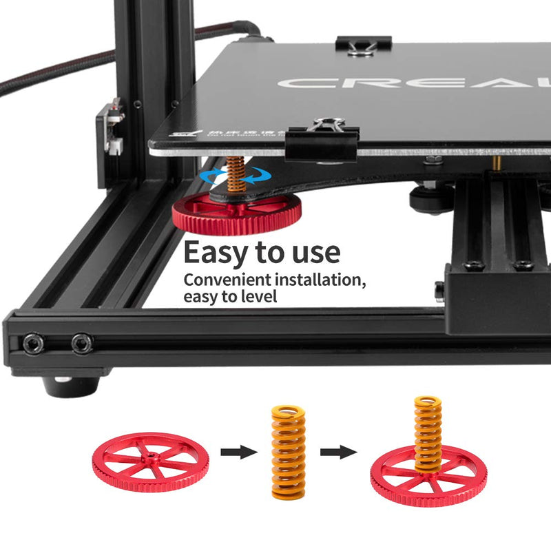 Comgrow Creality All Metal MK-8 Extruder Feeder Drive 3D Printer 4PCS Aluminum Leveling Hand Twist Nut and 1M Capricorn PTFE Bowden Tubing XS Series for Ender 3 / Ender 3 Pro/Ender 5
