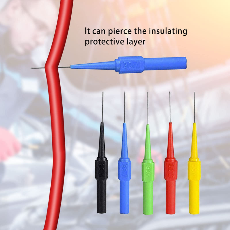 [Australia - AusPower] - 50 Pcs Test Back Probe Pin, 0.7mm Non-Destructive Insulation Wire Piercing Needle, Test Probe Pins, Wire Piercing Probe Insulation Back Probes for 4mm Banana Socket Plug, Car Tester 