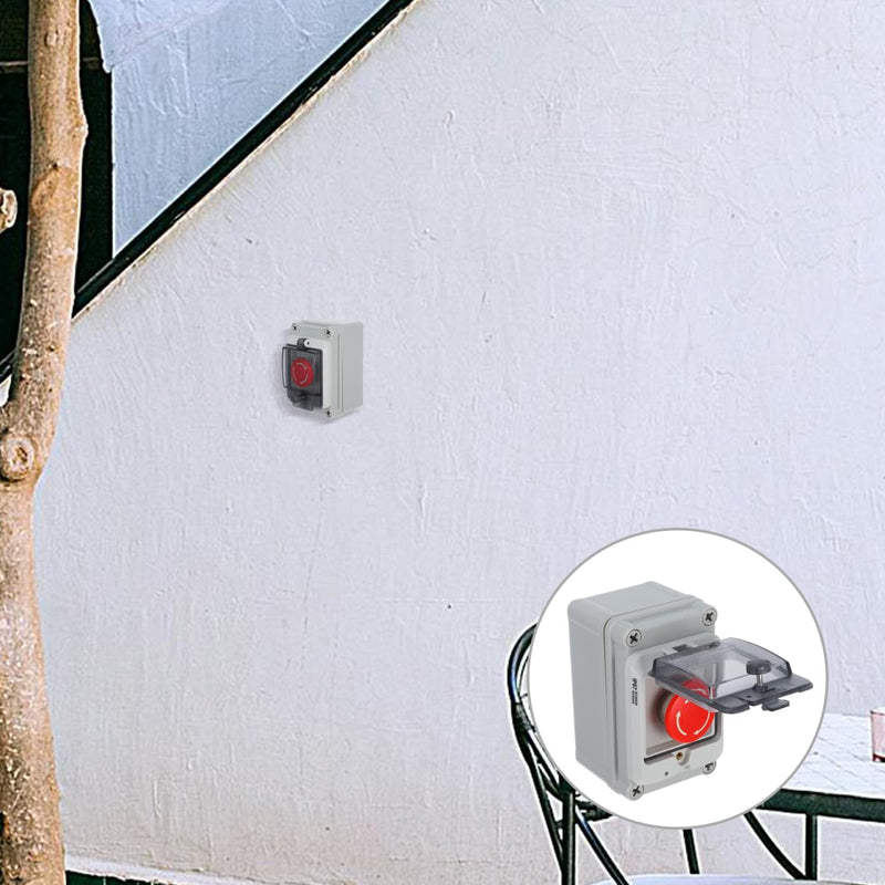 [Australia - AusPower] - SOLUSTRE Waterproof switch box with emergency stop button and control button for outdoor use, multifunctional push button for emergency stop and start, easy installation, robust materials 
