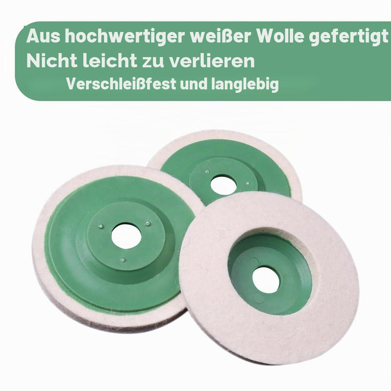 ATOPLEE Wool Polishing Disc, Pack of 5, 125 mm DIA for Angle Grinders, Wool Felt Polishing Disc for Metal, Marble, Wood (Hole: 22 mm) 125 mm diameter, 8 mm THK, 5 pieces