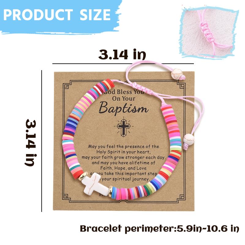 Sisadodo Baptism Gifts for Girls Boys First Holy Communion Gifts for Godson Goddaughter Confirmation Bracelet with Blessing Card Baptism Bracelet