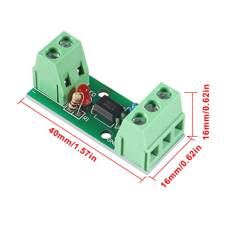 [Australia - AusPower] - 10Pcs 1 Channel Optocoupler Isolation Module 12V PC817 EL817 Photoelectric 1 Way Opto PNP NPN Signal Converter Rail Holder PLC Drive Motor Board 