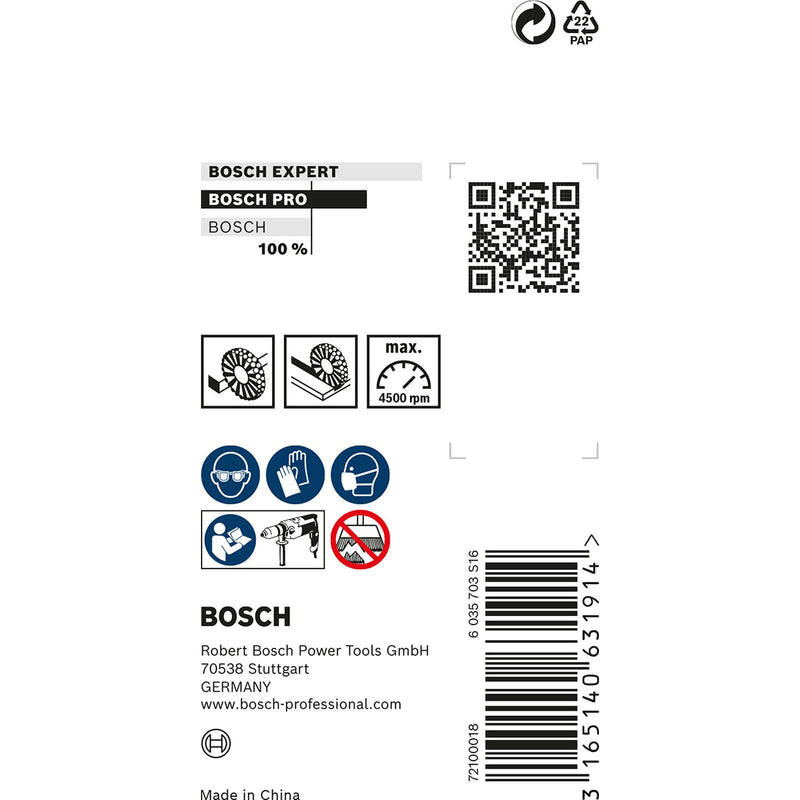 [Australia - AusPower] - Bosch 2608622111 Wire Wheel, Silver, 50 mm Diameter: 50 mm Ø 50 x 0.2 mm 