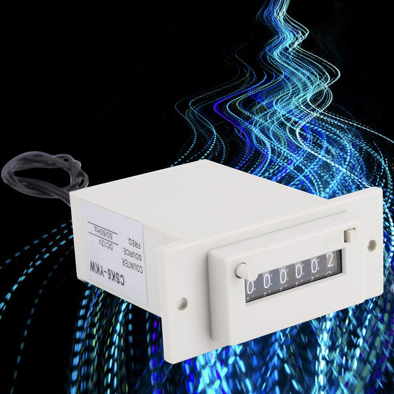 CSK6-YKW Electromagnetic Counter 6 Digit 0-999999 Counting Range Electronic Pulse Counter, Digital Counter, Sum Counter, Electromagnetic Pulse Counter (DC 12V), #-01