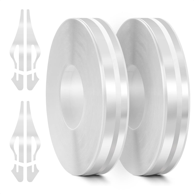 2 Rolls 32Ft Black Car Pinstripe Tape + 2 Rolls 32Ft Silver Car Pinstripe Tape