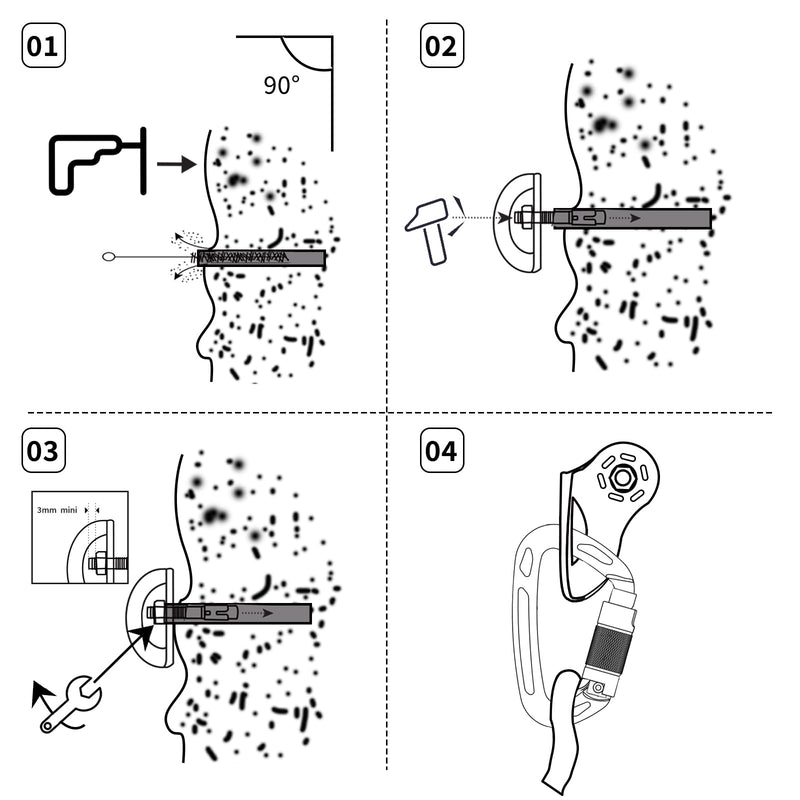 [Australia - AusPower] - 35kN UIAA Certified Heavy Duty Stainless Steel Climbing Bolt Hangers & Expansion Bolts Set, M10, Silver, 5pc Bolt Hanger+Bolt-5pc 10mm 