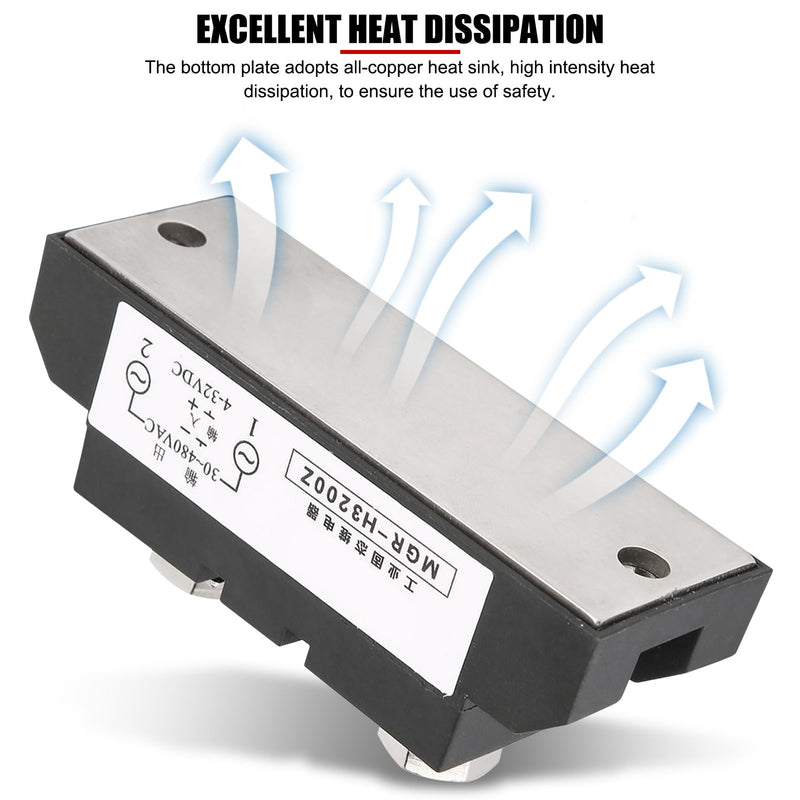 [Australia - AusPower] - EVTSCAN 200A High Current DC-AC SSR Solid State Relay, with LED Indicator, Copper Thermal Pad, Surge Protection, Faster Switching, Silent Operation, for Industrial Automation, Heating System 