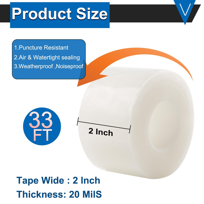 Window Insulation Tape for Winter Heavy Duty Weather Stripping Sealing Film Tape Draft Stopper 2 in x 105 Ft Keep Warm & Save Energy Easy Apply & Remove for Doors and Windows 2 IN * 105 FT