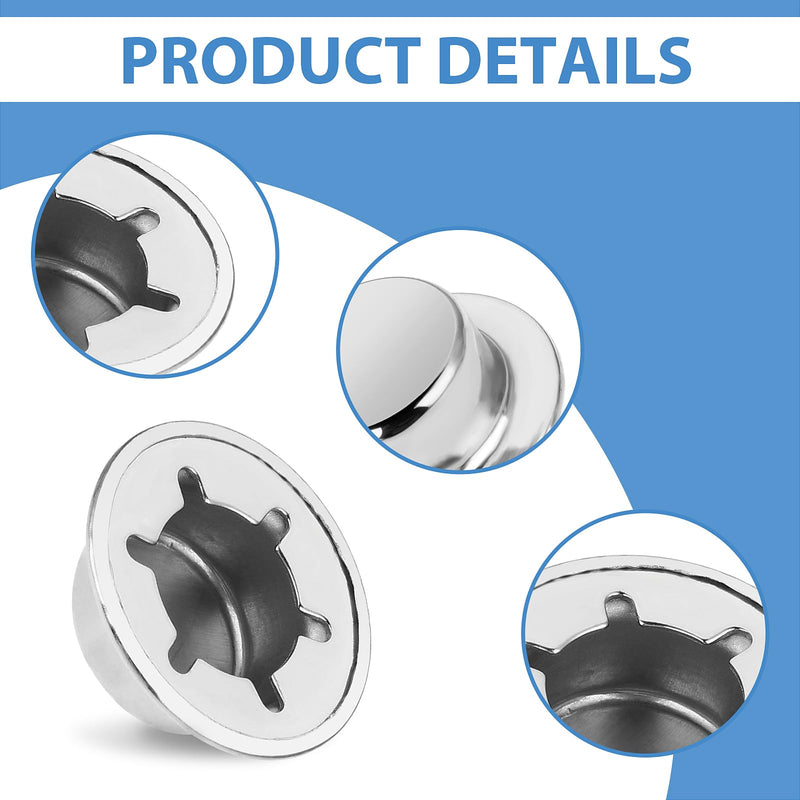 [Australia - AusPower] - 1/2 Push Nut Axle Cap, 6 Pack Push on Pushnut Cap Spring Steel Permanent Washer Caps with Mechanical Zinc Plating for Hand Trucks, Rolling Bins and Lawn Push Wagons Alternative for Cotter Pins 