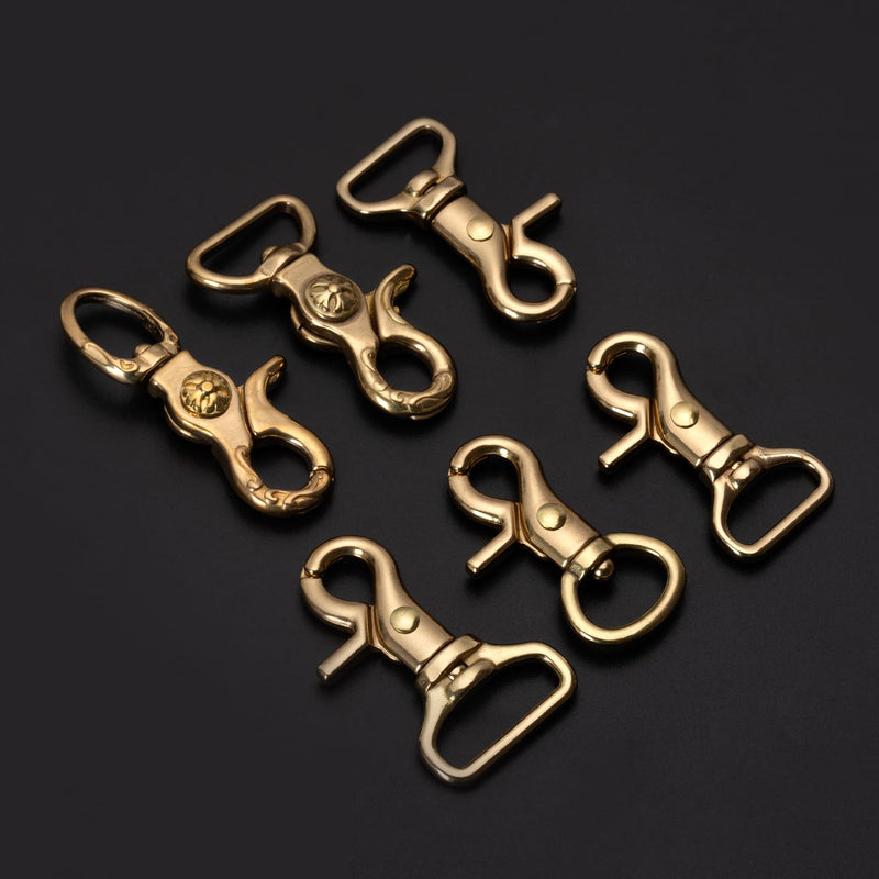 [Australia - AusPower] - WUTA Solid Brass Trigger Snap Hooks Lobster Clasps Swivel Trigger Snap Hooks for Straps Bags Belting Leathercraft Heavy Duty Clips 5PCS 5# 49*20mm inner 