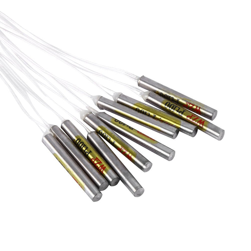 [Australia - AusPower] - 10pcs PT100 Sensor Probes Platinum Thermal for Temperature Controller -20℃ to 250℃ 