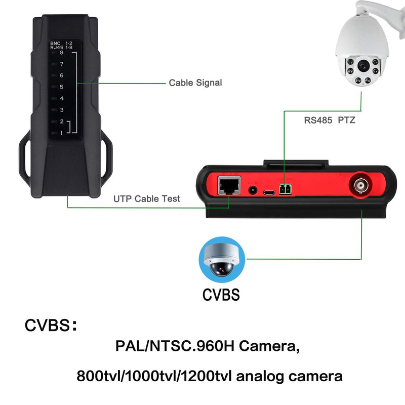 [Australia - AusPower] - Wrist CCTV Tester, Portable Camera Tester CVBS Analog Tester4.3" TFT Color LCD CCTV Video Audio Security Surveillance Camera Tester（6300） 