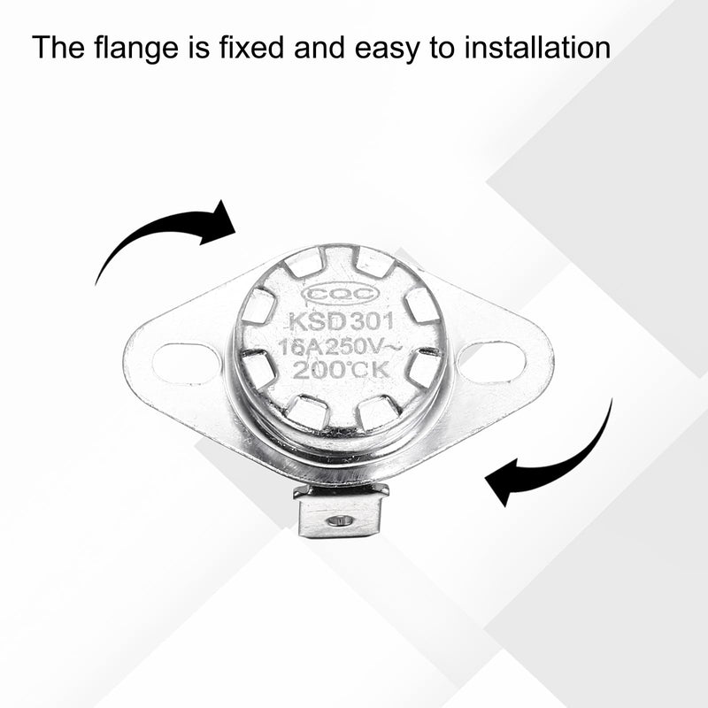 [Australia - AusPower] - uxcell KSD301 Thermostat 200℃/392°F 16A Normally Open N.O Temperature Switch for Microwaves,Oven,Coffee Maker 4 Pcs,Ceramic Material 