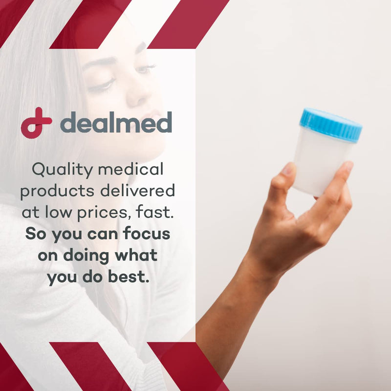 [Australia - AusPower] - Dealmed Specimen Collection Containers Single Use Urine Specimen Cups, Screw on Leak Resistant Lid, Included ID Label, 4 oz, 5 Count 